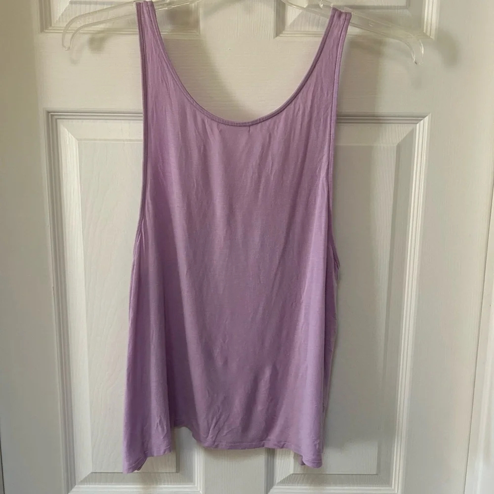 PINK Victoria's Secret Purple Tank Top with Fun Print - Picture 3 of 3
